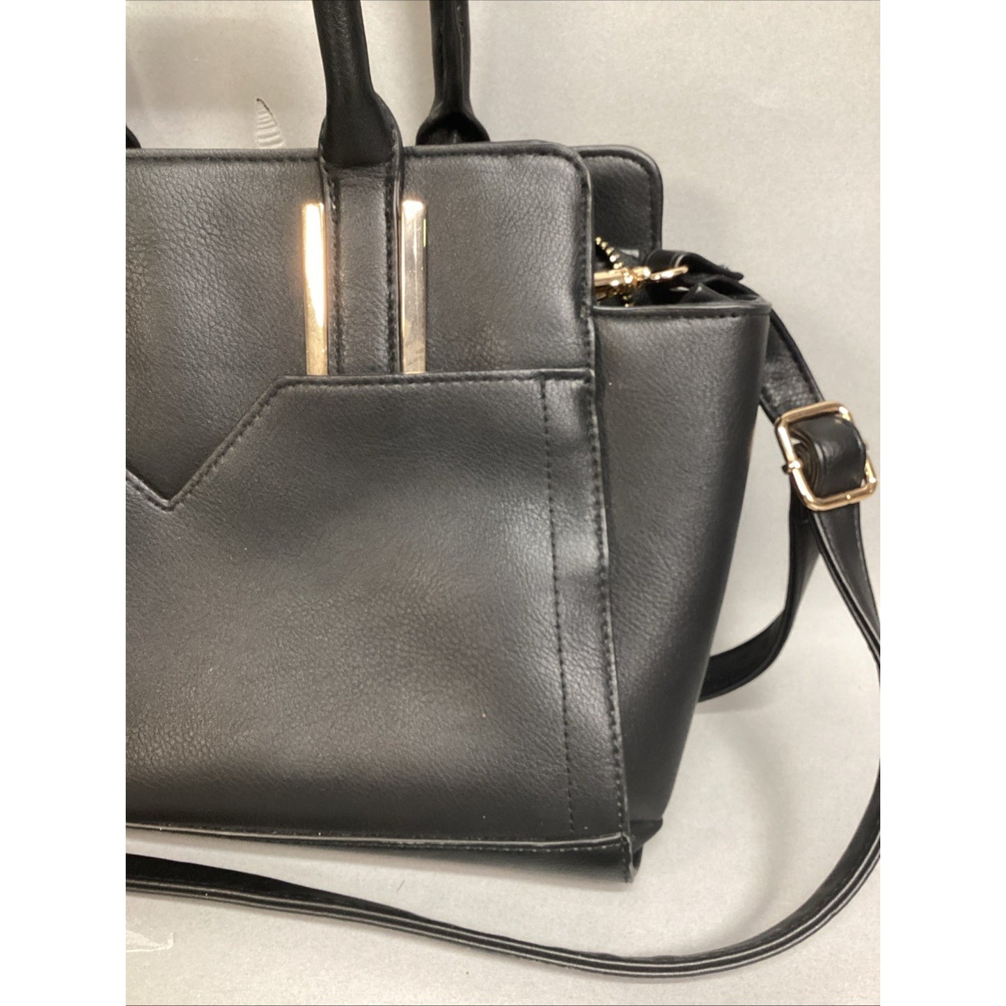 Black Synthetic Leather Purse