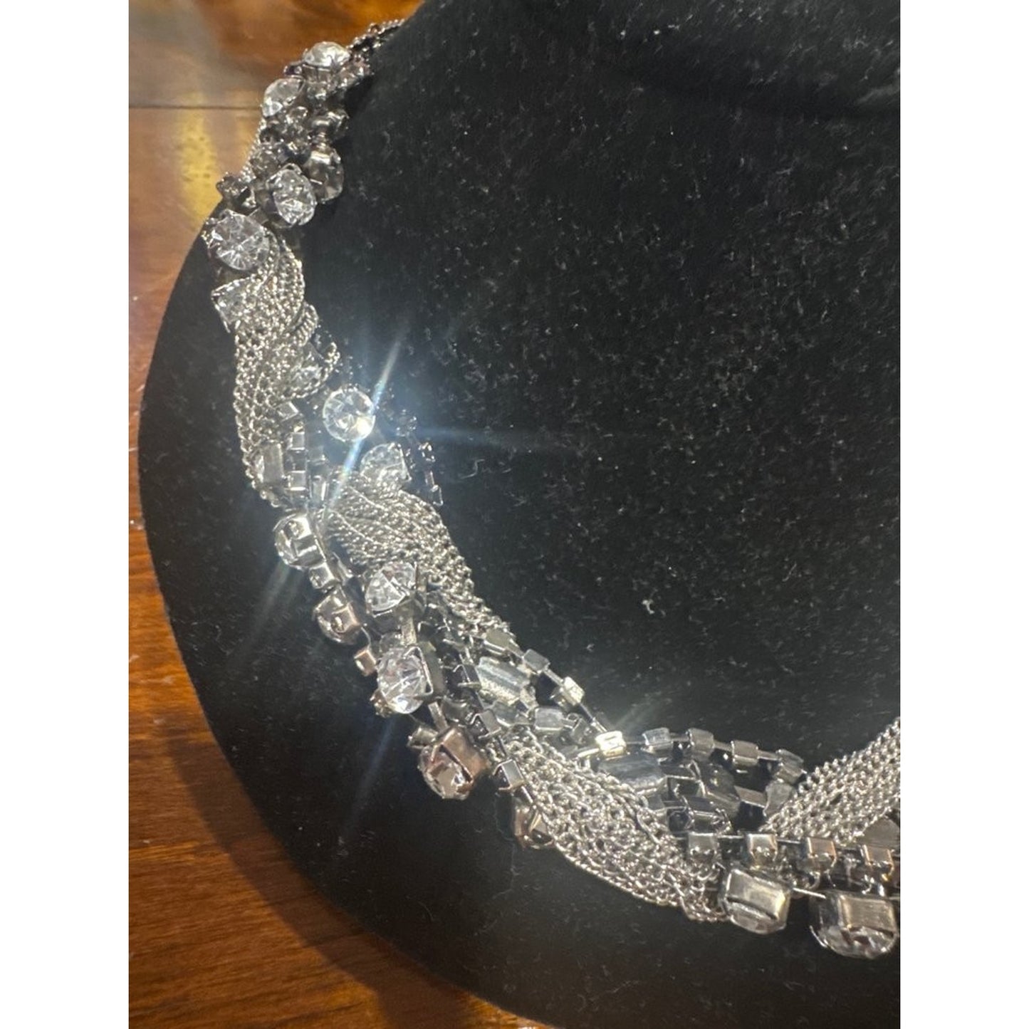 Vintage Multi-Strand Crystal and Chain Necklace