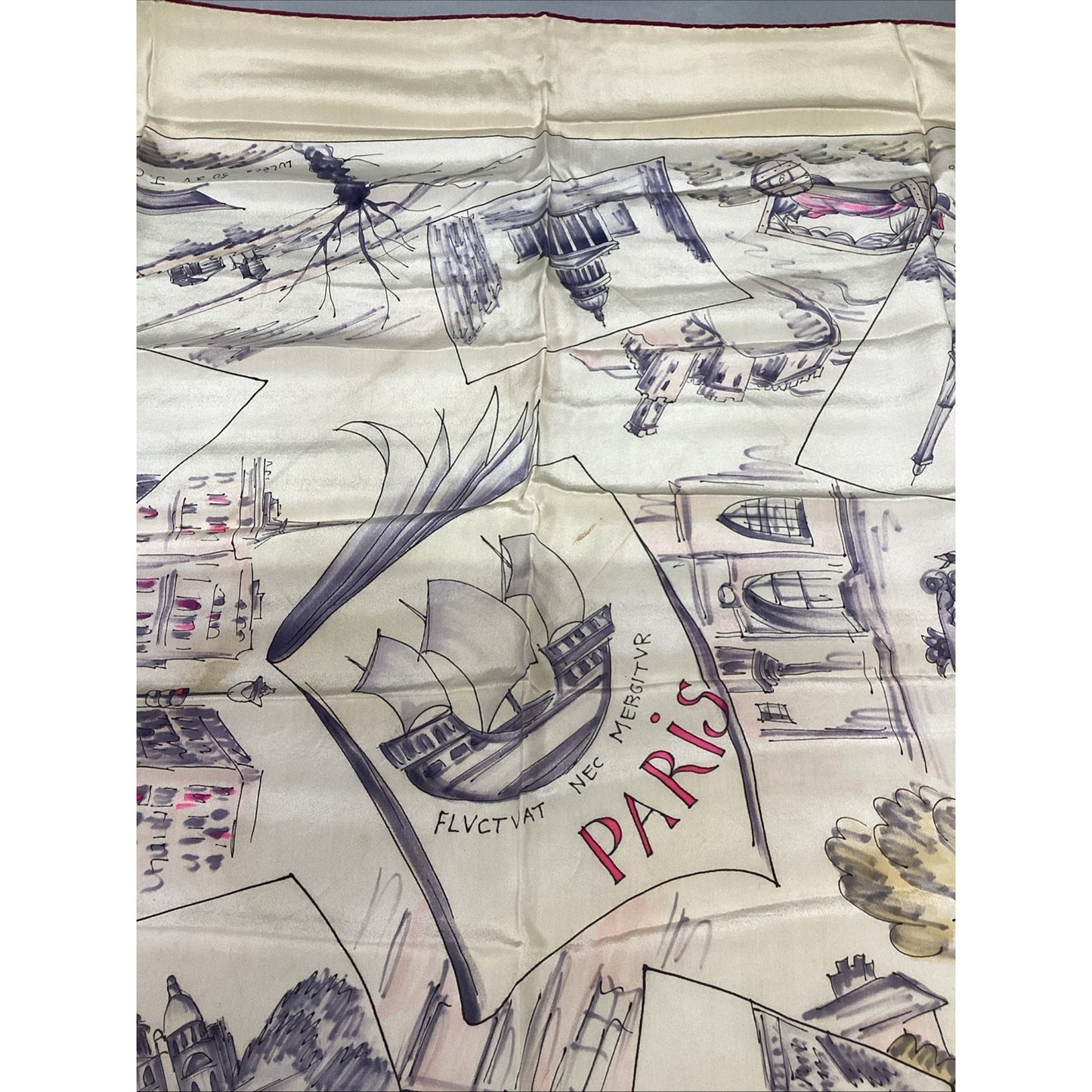 Women’s Silk Scarf Featuring 1914 Paris, France - 32x32”
