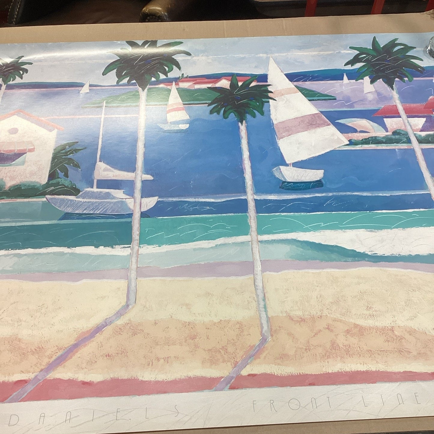 1988 Allison Daniel’s Front Line Editions Sailboats Poster Print - 48.75x36”