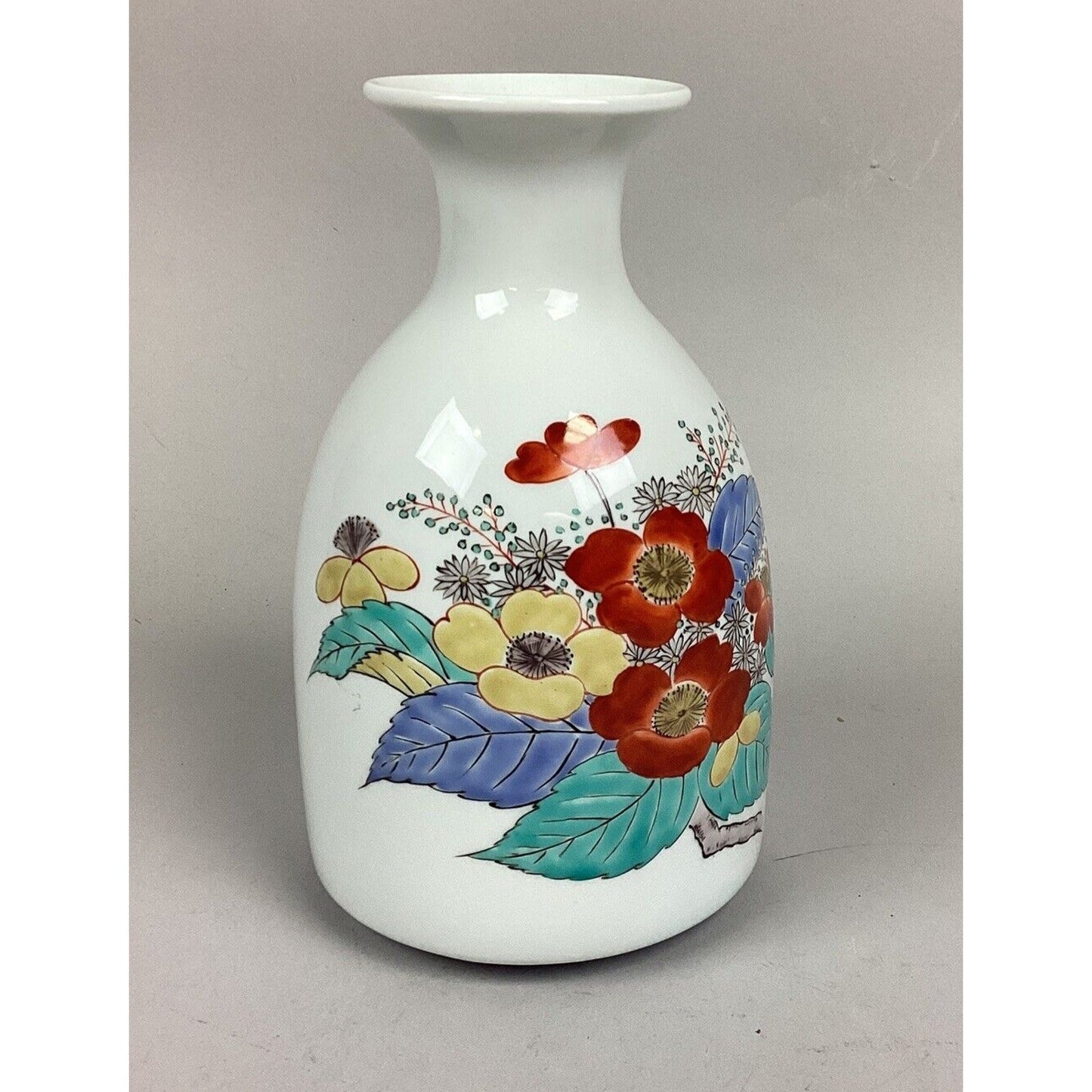 Vintage Hand Painted Porcelain Japanese Vase - 8”