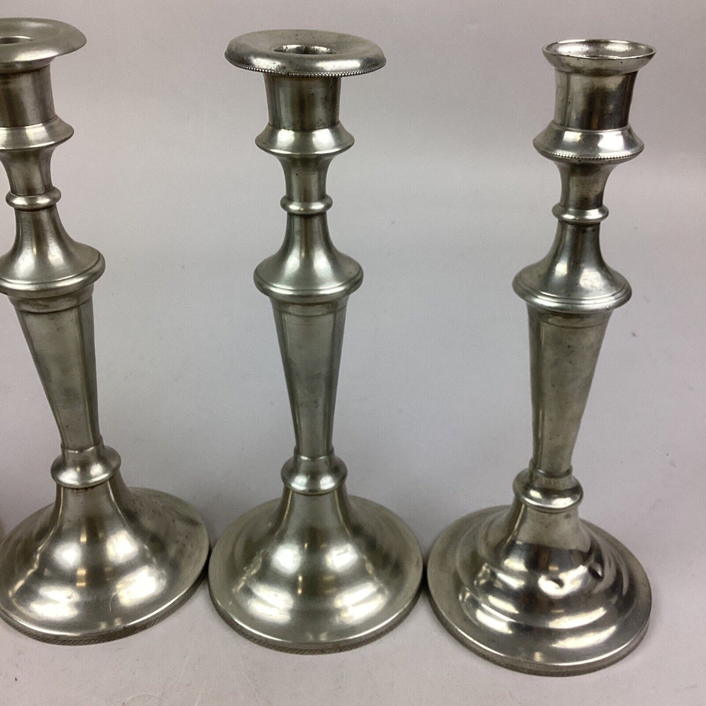 Set Of 4 Silver Plated Candlestick Holders - 10.5”