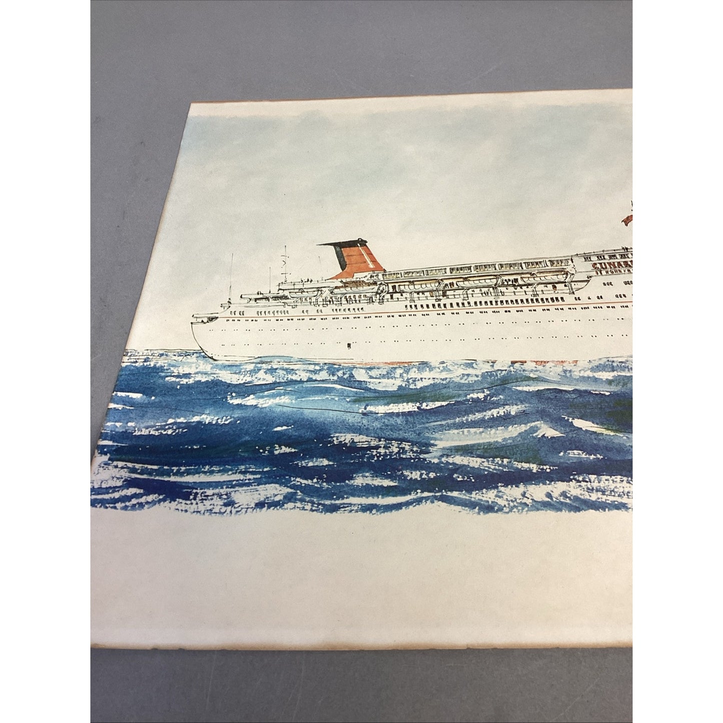 Lot Of 7 - Cunard Poster Print, 1 Photo, 1 Mag Article - Matson & Bermuda Lines