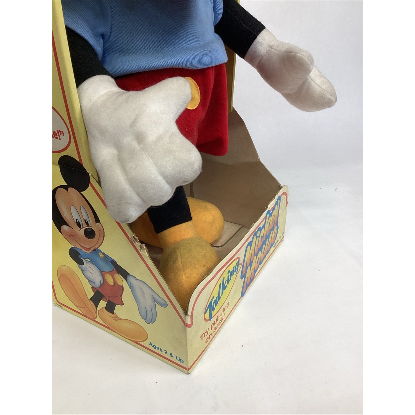1988 DISNEY Talking Mickey Mouse Pull String Playskool 22" Plush 70488 Works