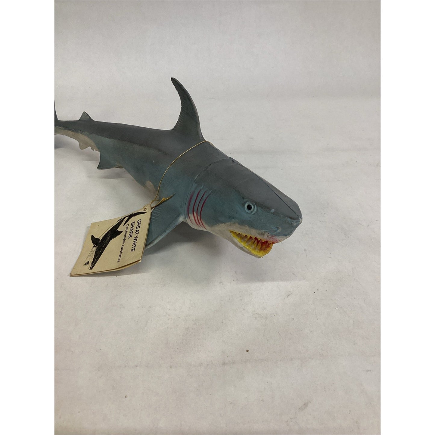 Vintage 1995 Rubber Great White Shark Toy - #10084 - 13”L