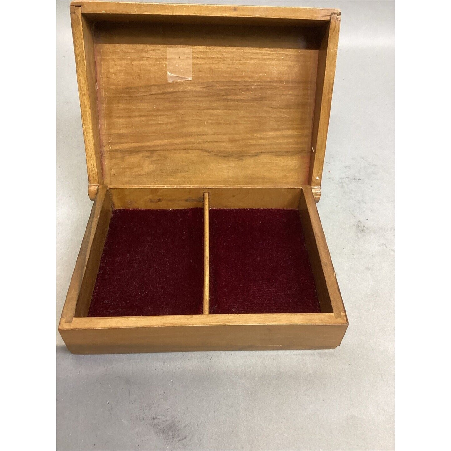Vintage Playing Cards Czechoslovakia Carved Wooden Storage Case