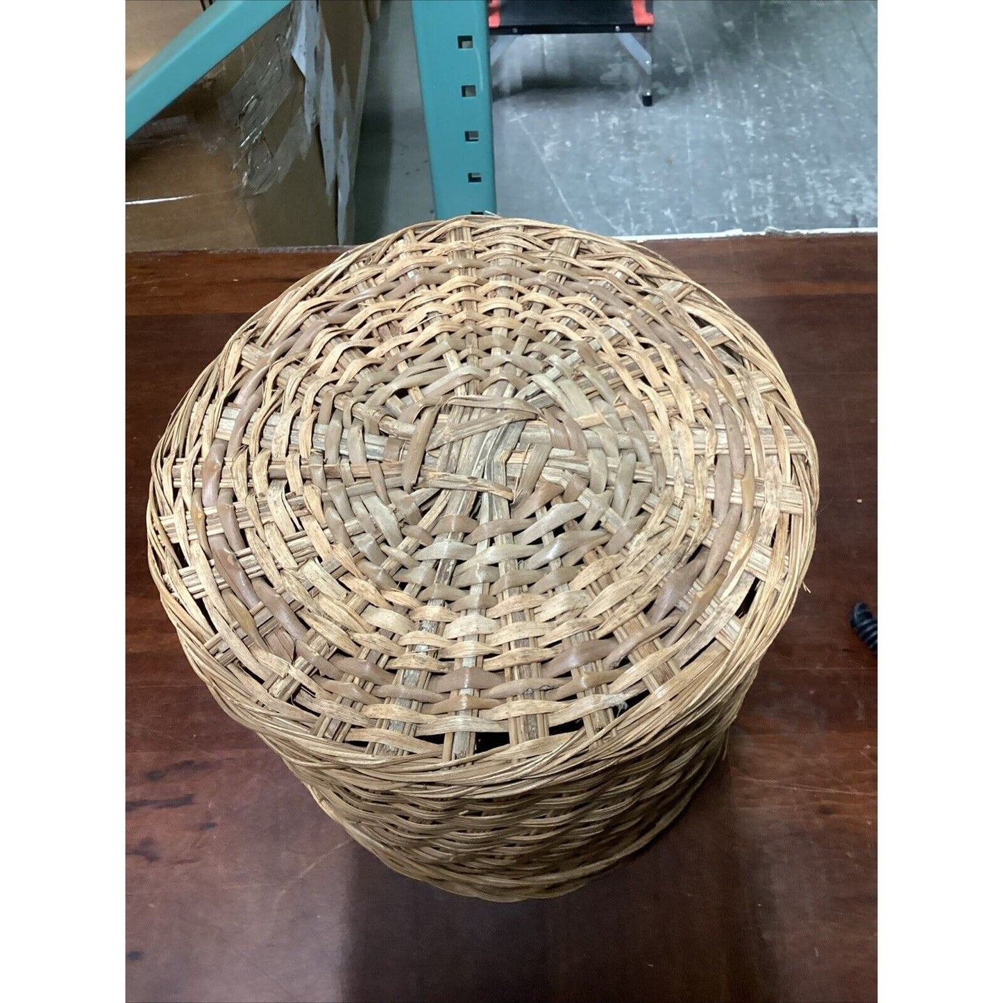 Wicker Rattan Hand Woven Laundry Basket Waste Basket - 13.5"Hx13.5"D