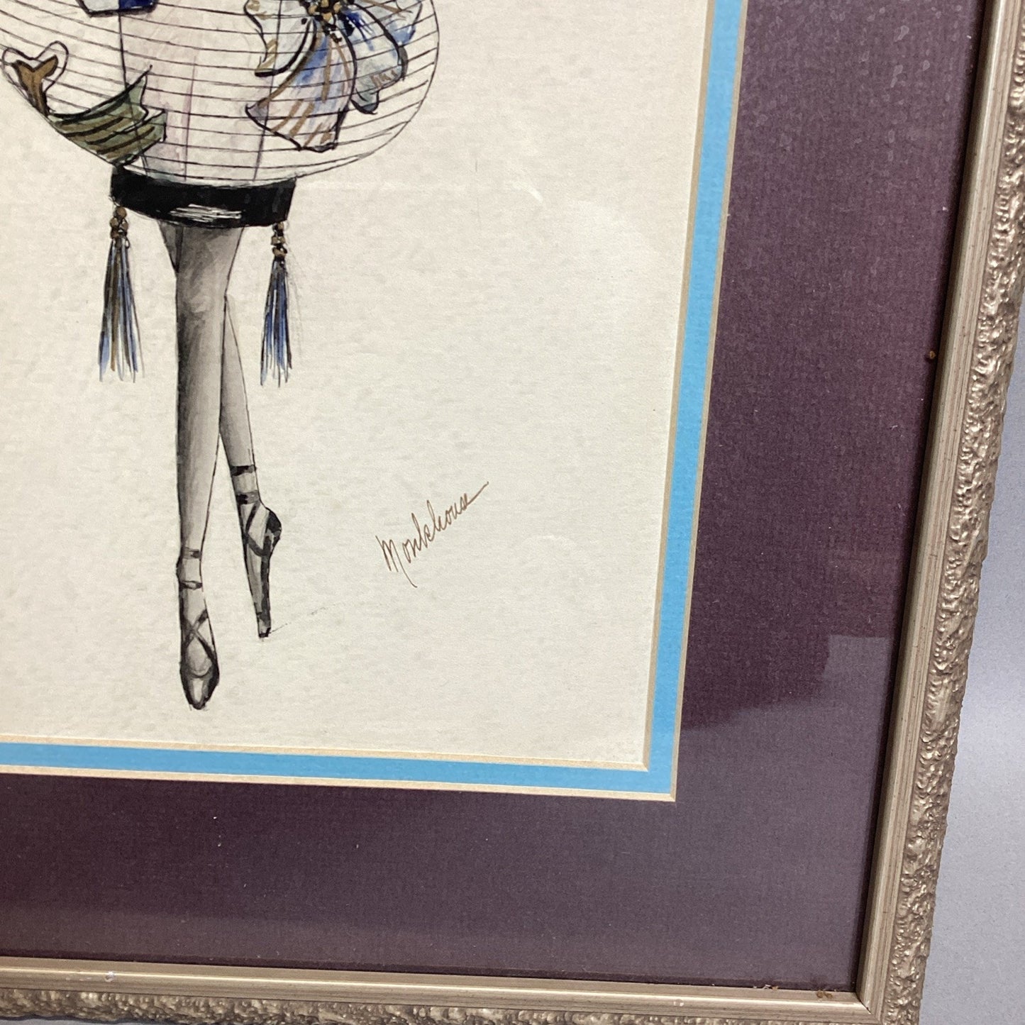 Ballerina Painting In Frame - 19.5x13.5”