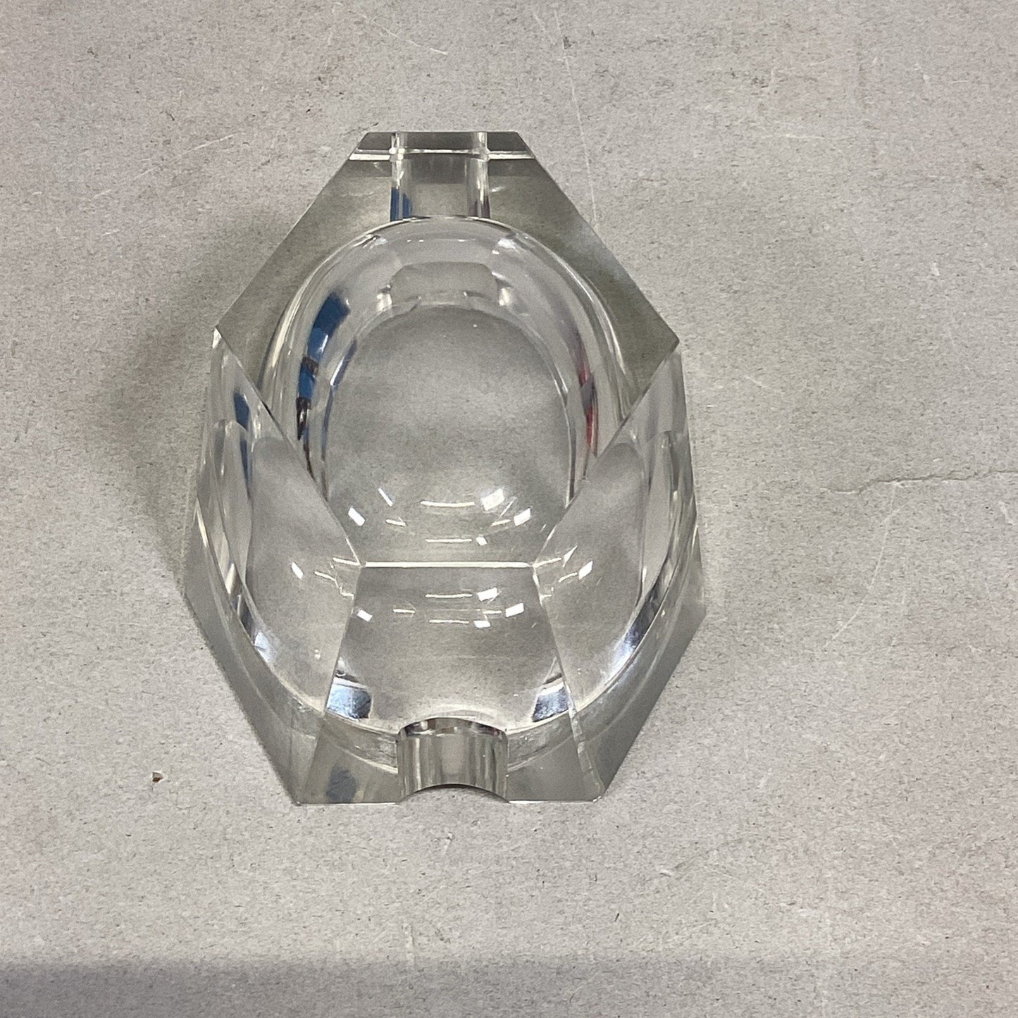 Clear Glass Cigarette Cigar Ashtray - 4.5x3.25x1.5”