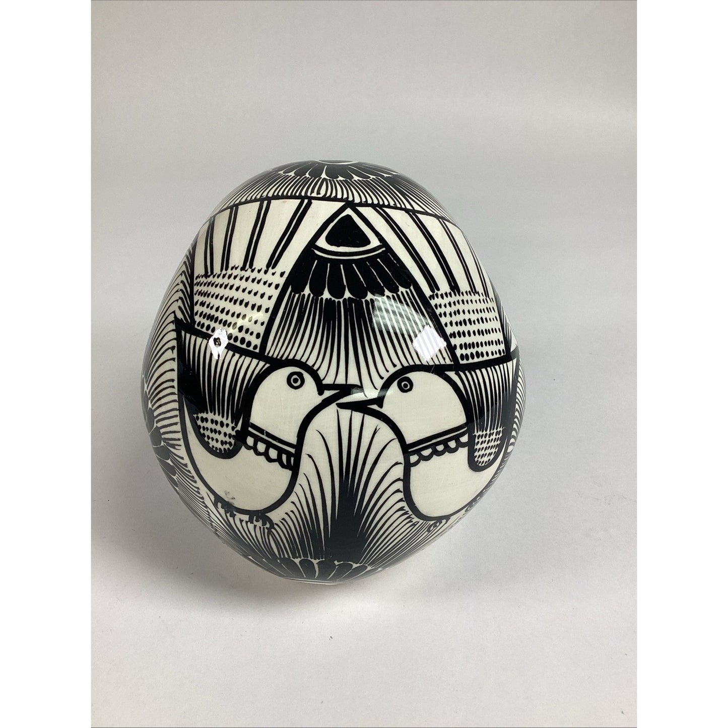 Hand Painted Glossy Ceramic Sugar Skull - Day Of The Dead Decoration