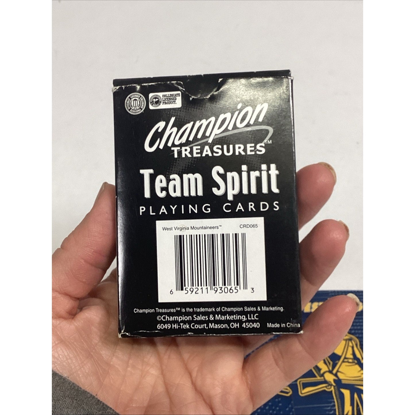 Champion Treasures Team Spirit West Virginia Mountaineers Playing Cards & Box