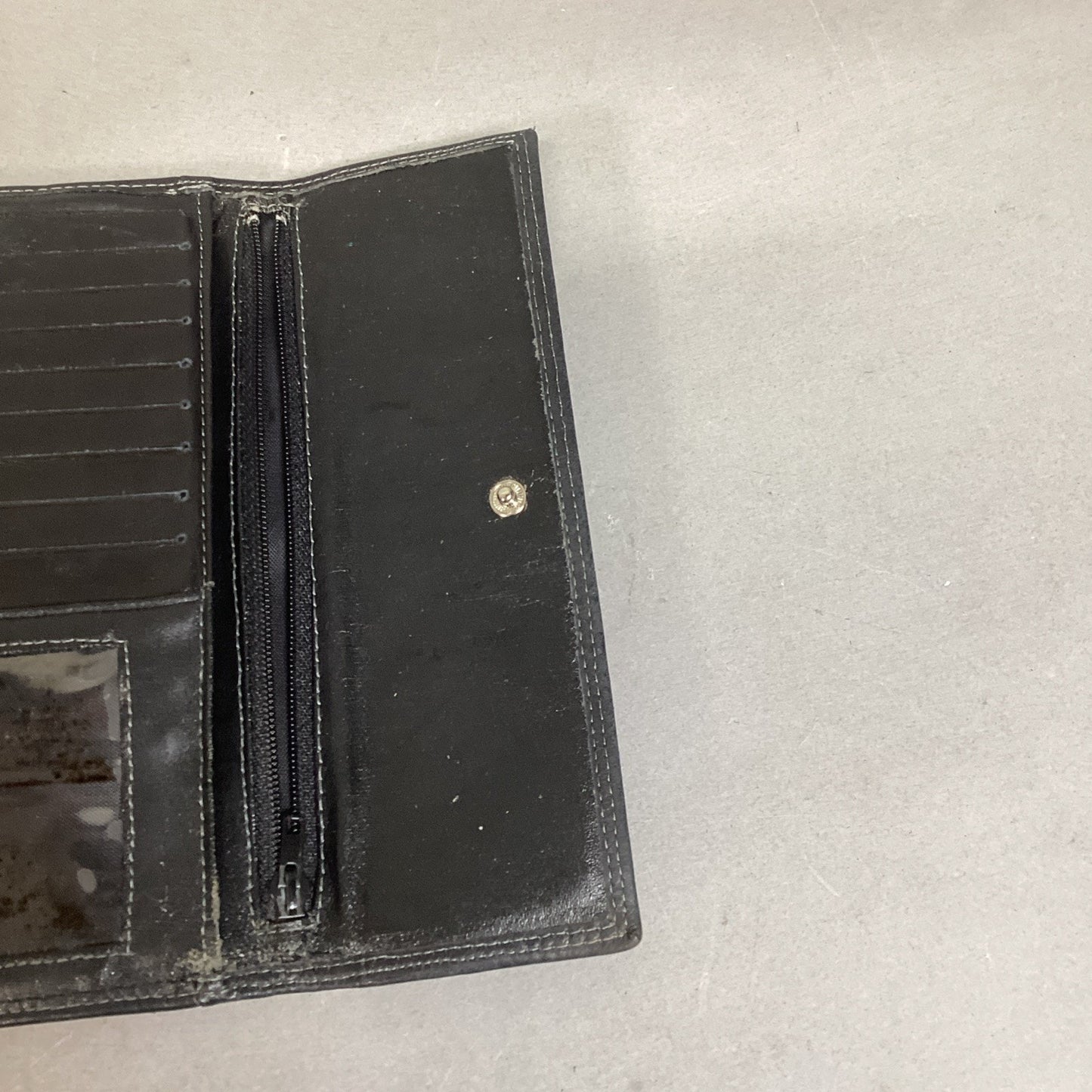 Fiorelli Black Leather Zip Around Wallet Clutch Genuine Cowhide Super Soft
