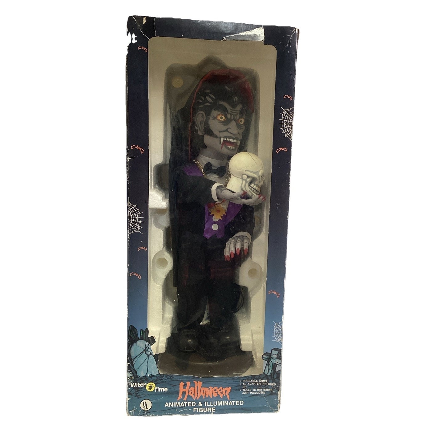 Vintage Witch Time Animated Dracula Figurine With Box - NOS