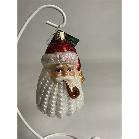 NEW Old World Santa OWS Blown Glass Ornament Mid Century Santa Pipe