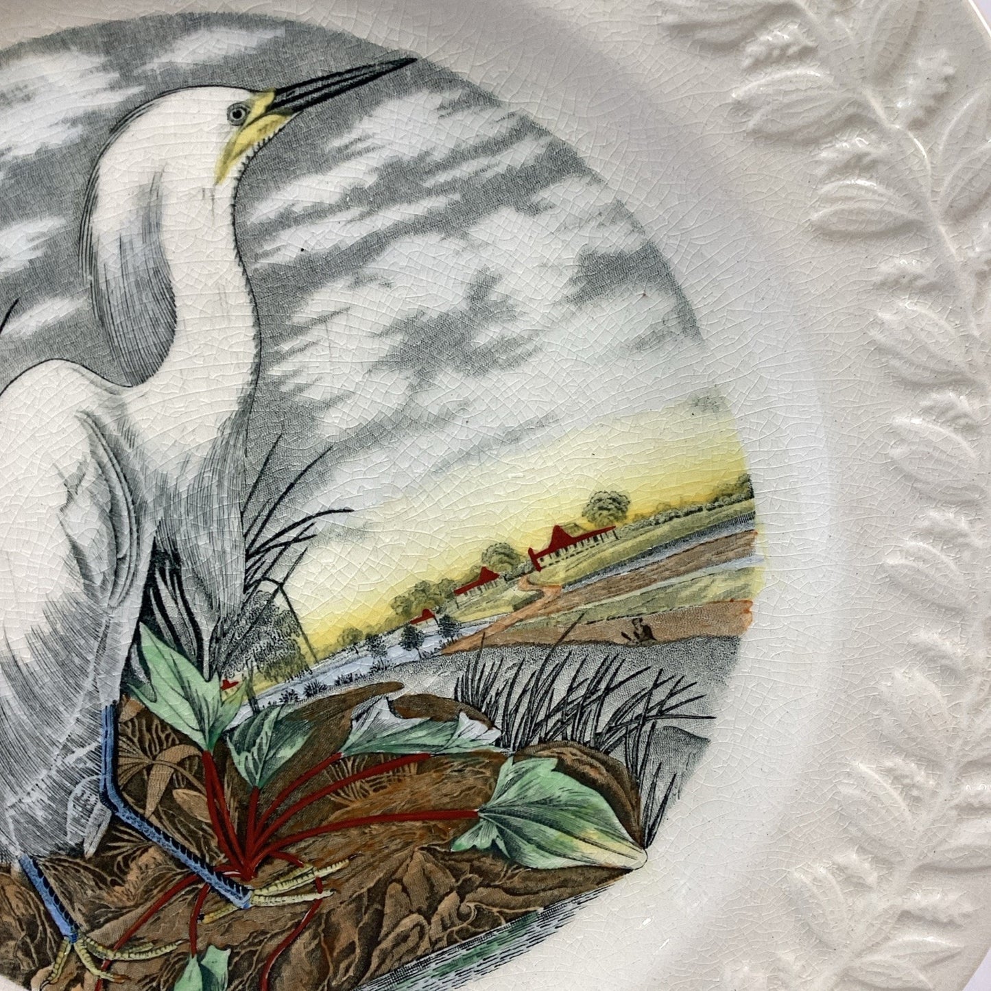 Adams England THE BIRDS OF AMERICA Audubon SNOWY EGRET Dinner Plate