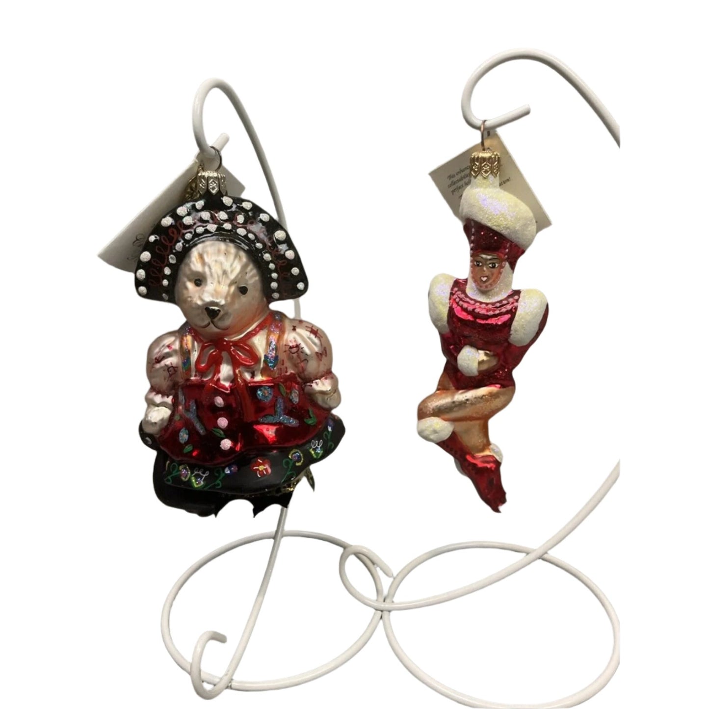 Radko “Rockette” + Czarina Muffina Muffy Vanderhare Bear Ornaments/ Damaged