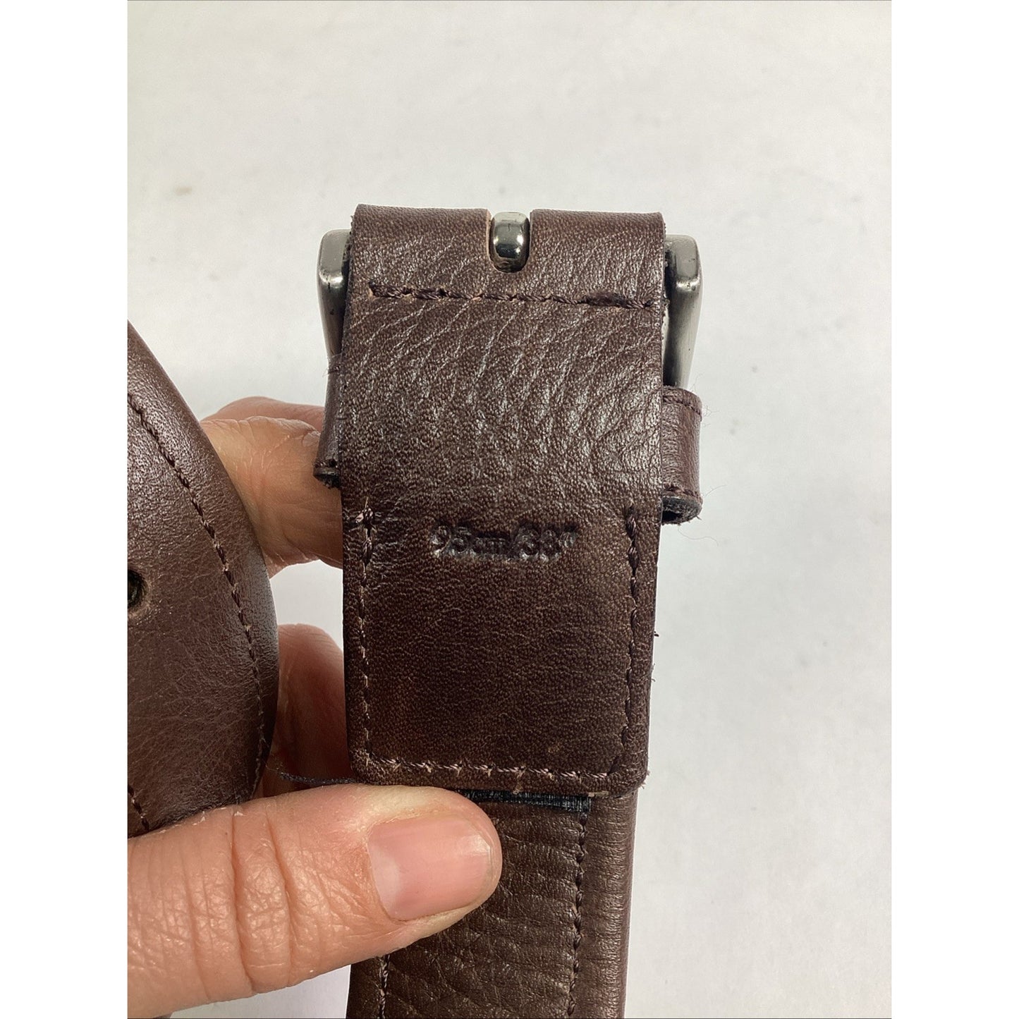 Massimo Dutti Dark Brown Leather Women’s Belt - Size 38