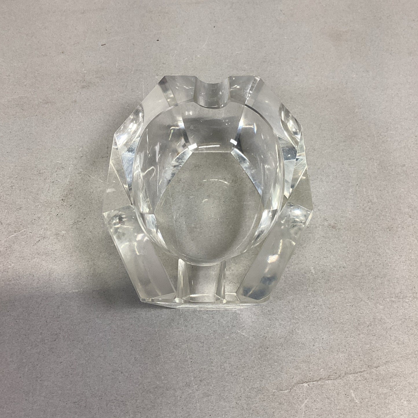 Clear Glass Cigarette Cigar Ashtray - 4.5x3.25x1.5”