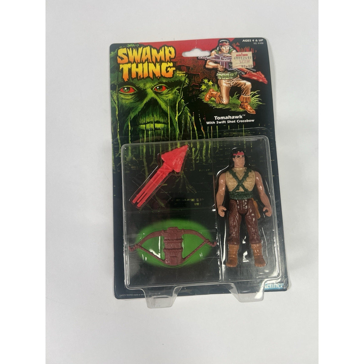 1990 Kenner Swamp Thing “Tomahawk” w/ Crossbow Action Figure New on Card READ