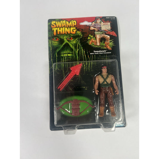 1990 Kenner Swamp Thing “Tomahawk” w/ Crossbow Action Figure New on Card READ