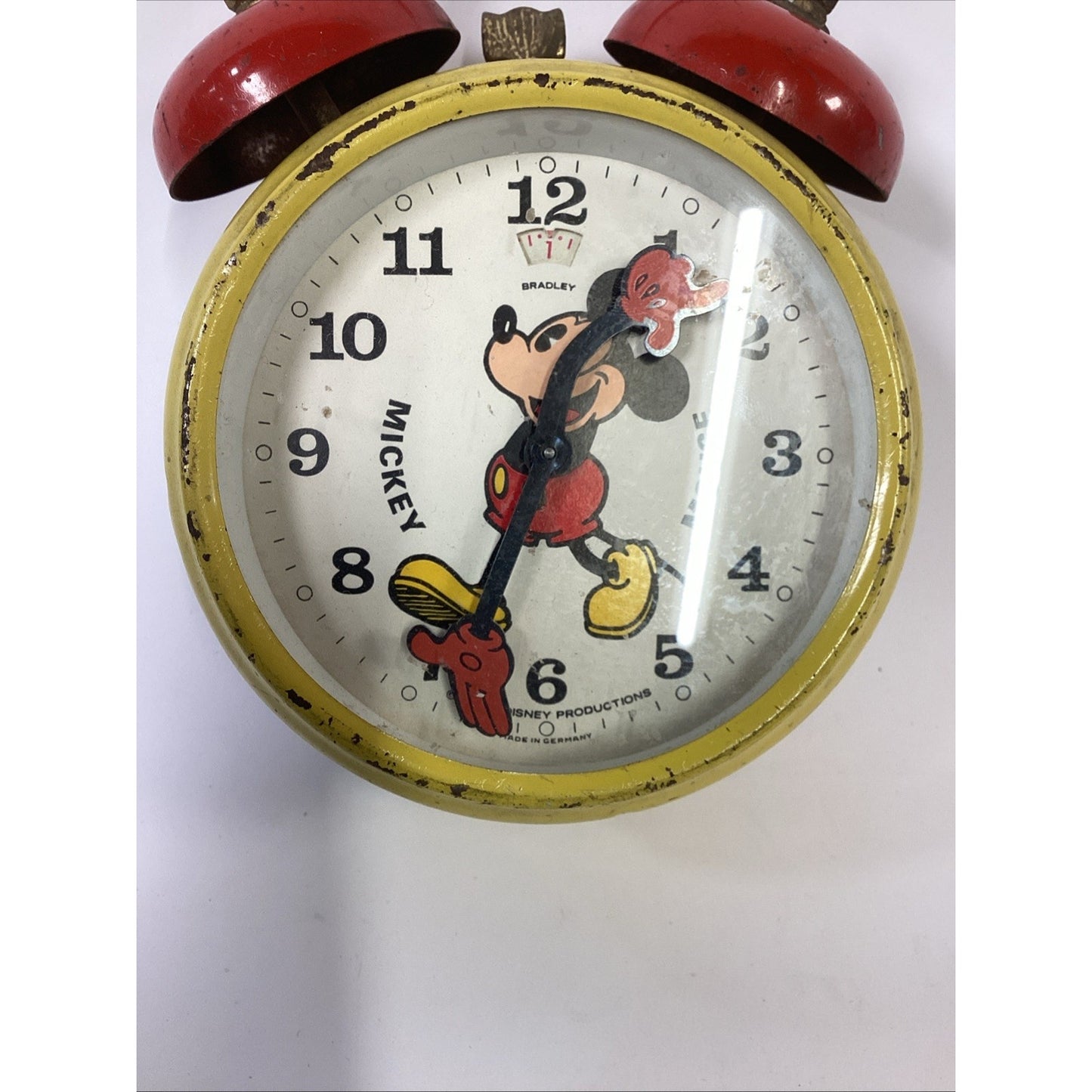 Vintage Bradley Mickey Mouse Alarm Clock Disney Germany Untested