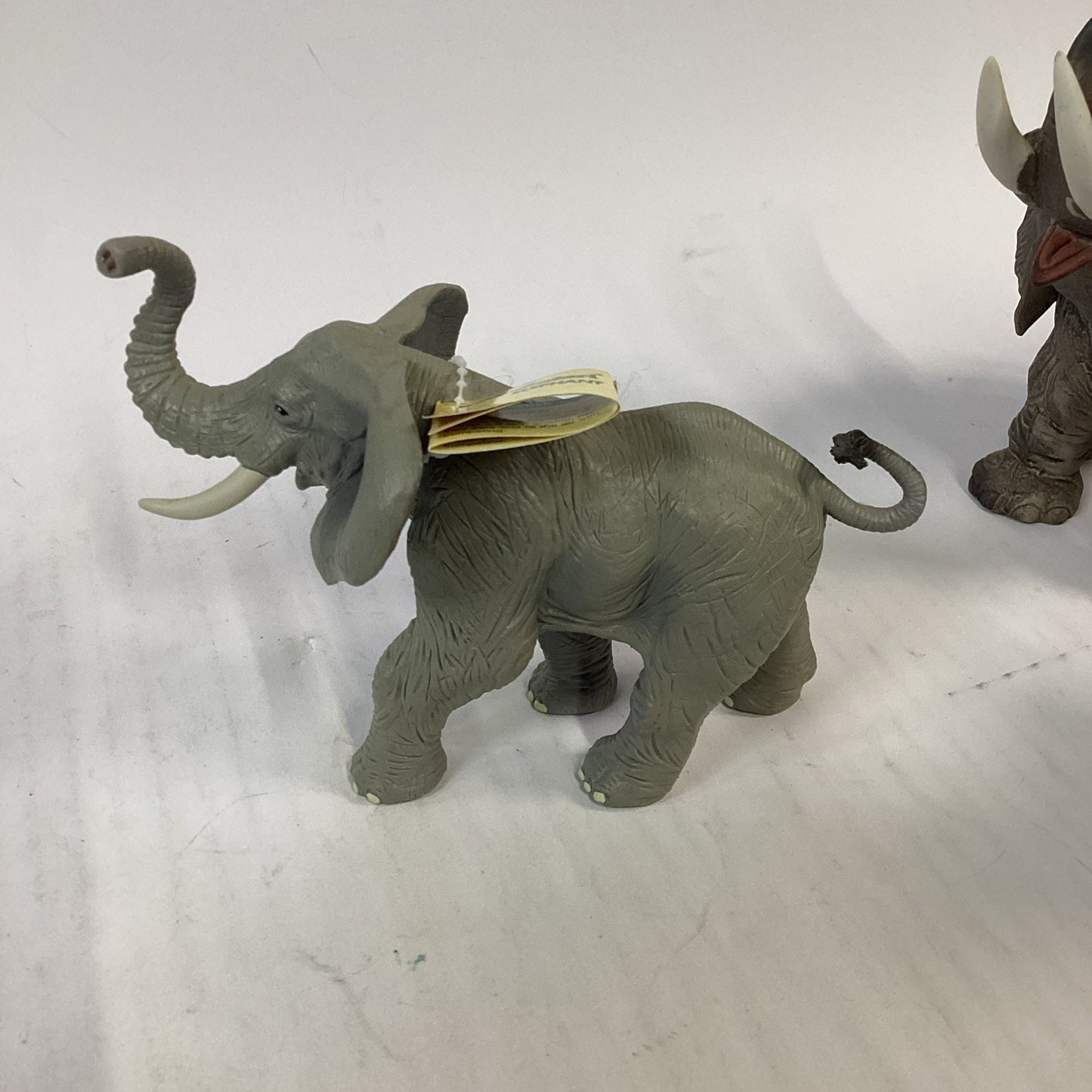 Lot Of 3 - 2 Bull Elephant Figurines & 1 Candle