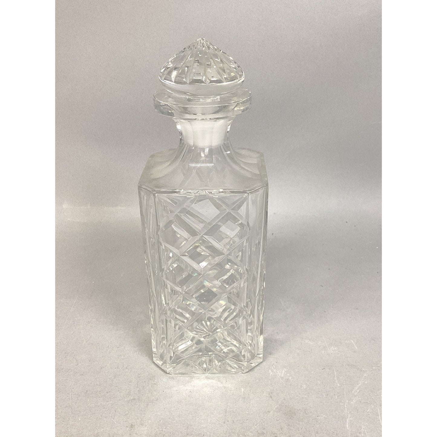 Vintage Heavy Lead Crystal Decanter With Stopper - 10”H