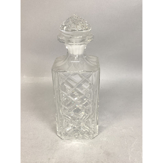 Vintage Heavy Lead Crystal Decanter With Stopper - 10”H
