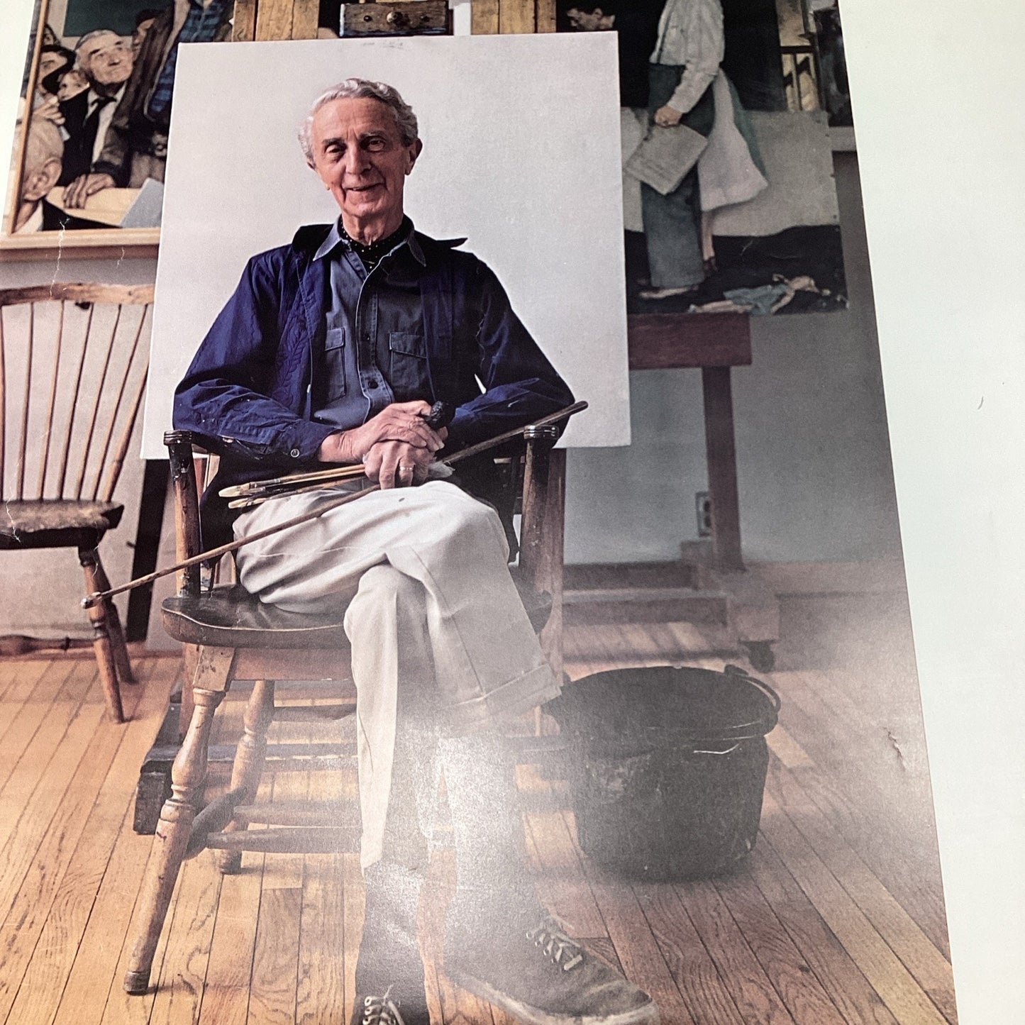 Norman Rockwell In His Studio Poster Print - 1971 - 36x26”