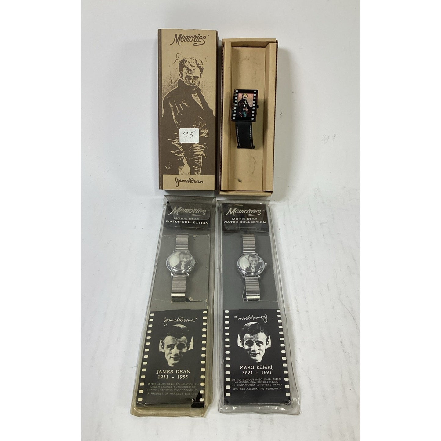Set of 3 James Dean Watches - Memories In Box & 2 Movie Star Collection Watches