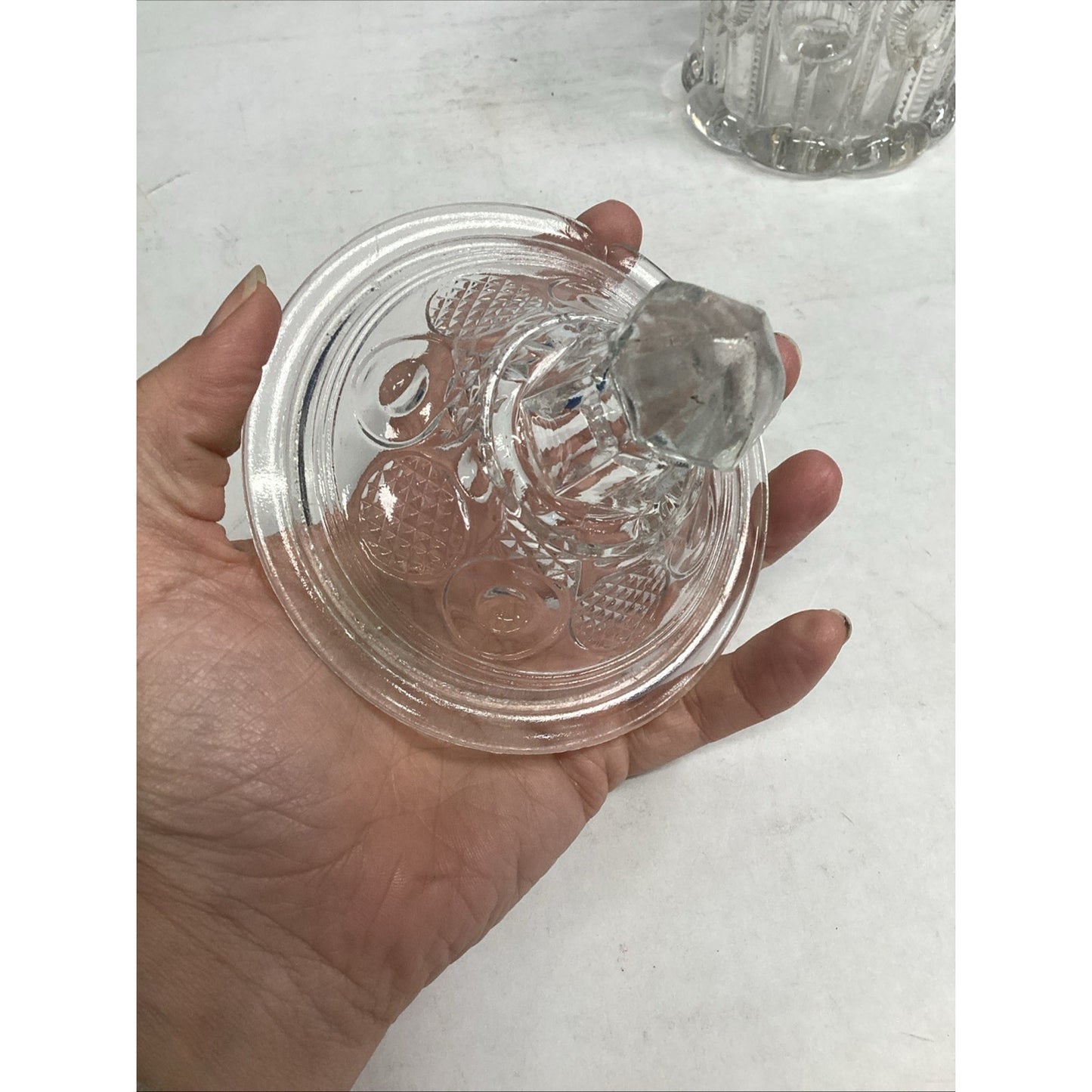Vintage EAPG Pressed Glass Sugar Bowl With Lid Or Lidded Candy Dish