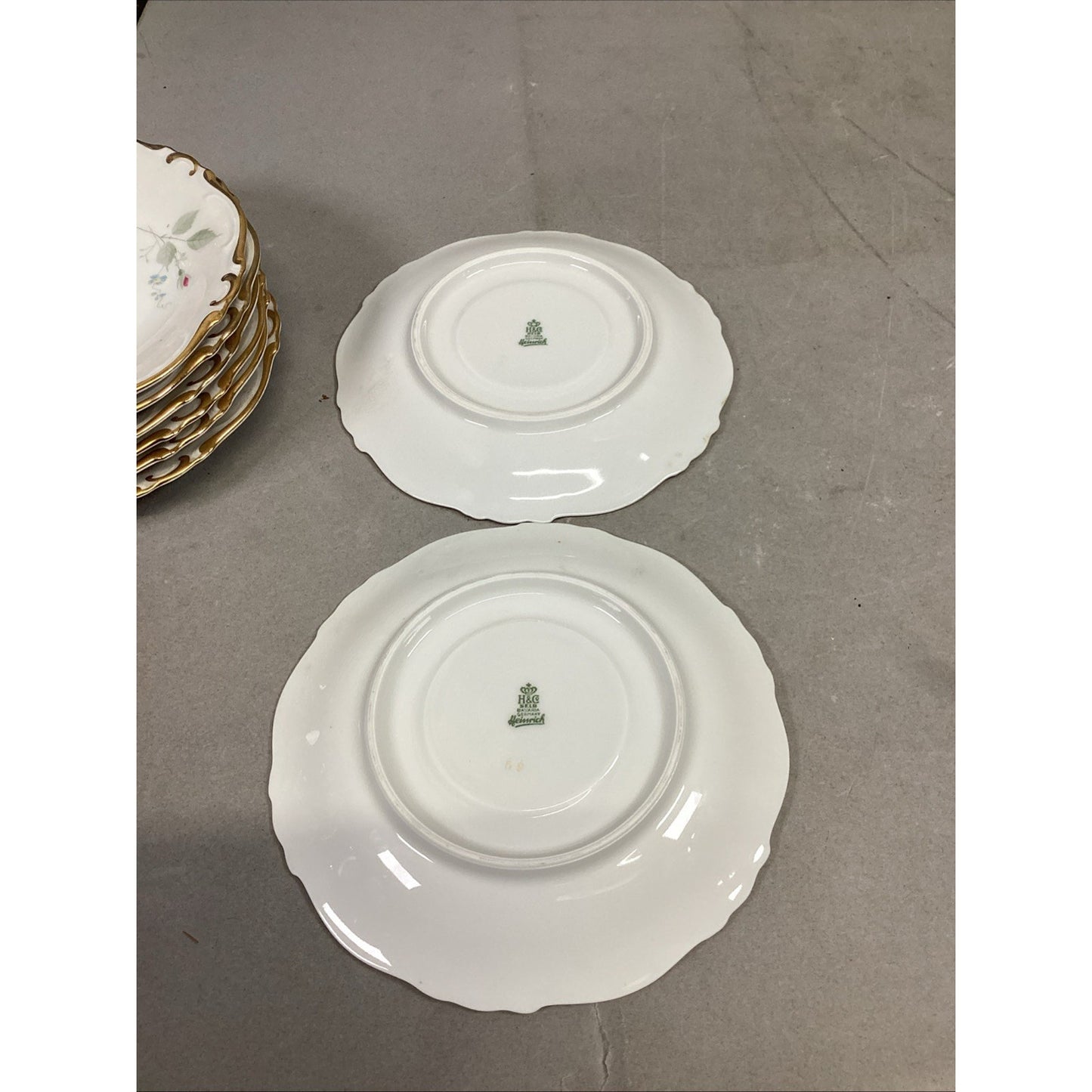 Set Of 8 Floral H&Co Selb Bavaria Germany Heinrich Saucers #66