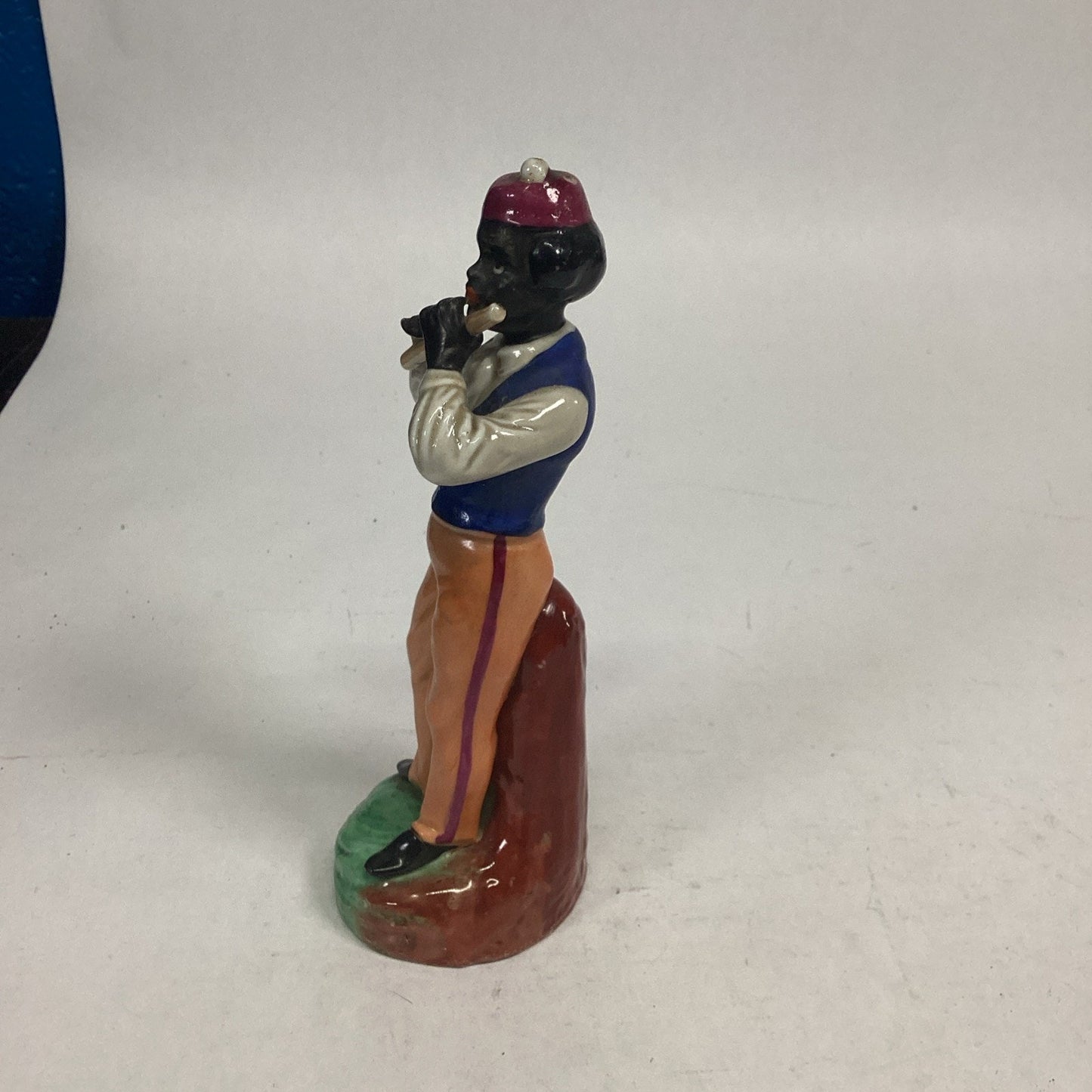 Antique Staffordshire Figurine Of A Man Playing A Flute
