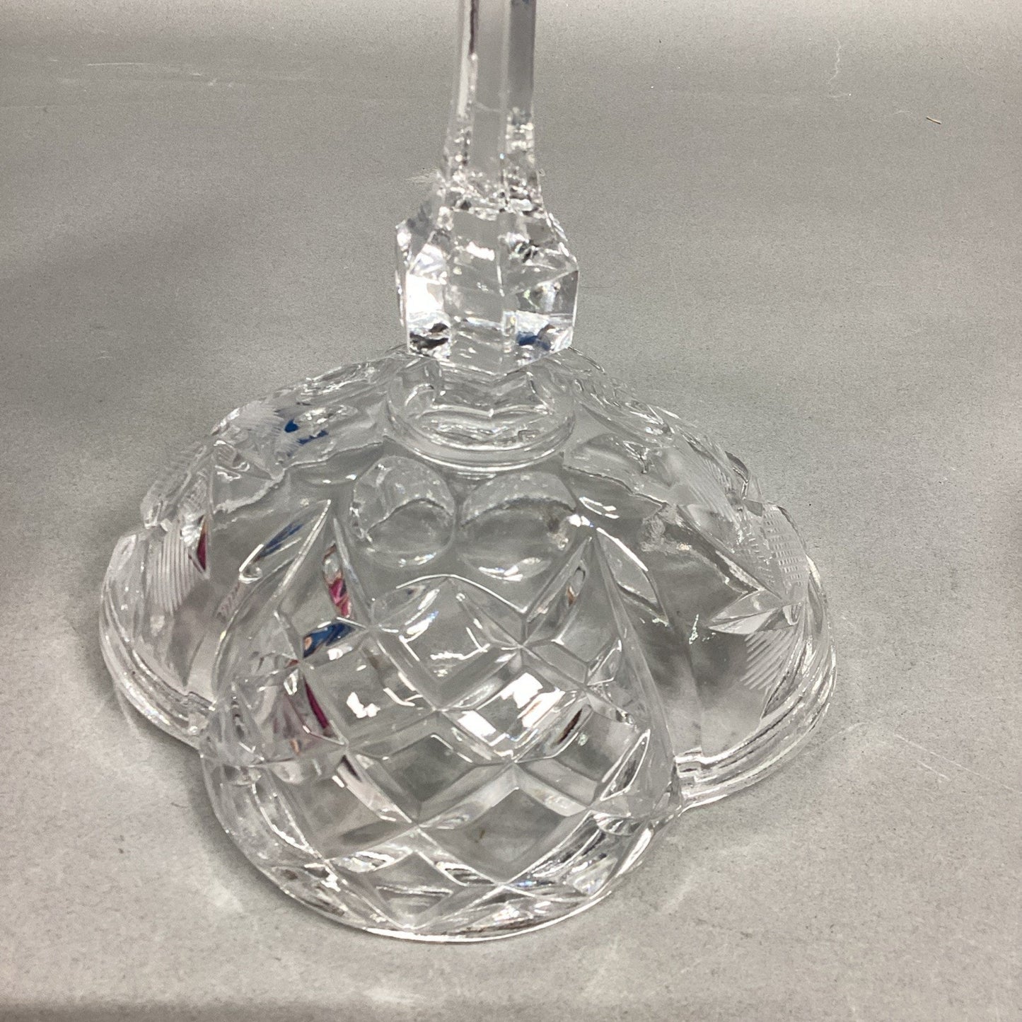 VTG Lead Cut Crystal Covered Candy Dish Spire Pinwheel Footed