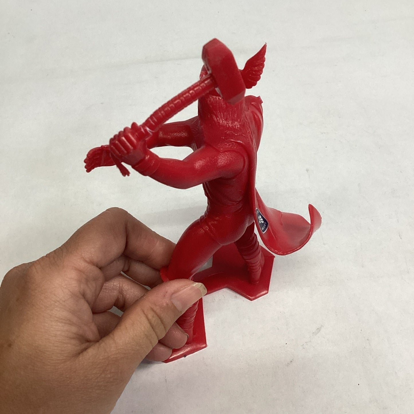 VTG 1967 Marvel Marx Thor 6" Plastic Red Figurine Super Hero Action Figure NOS