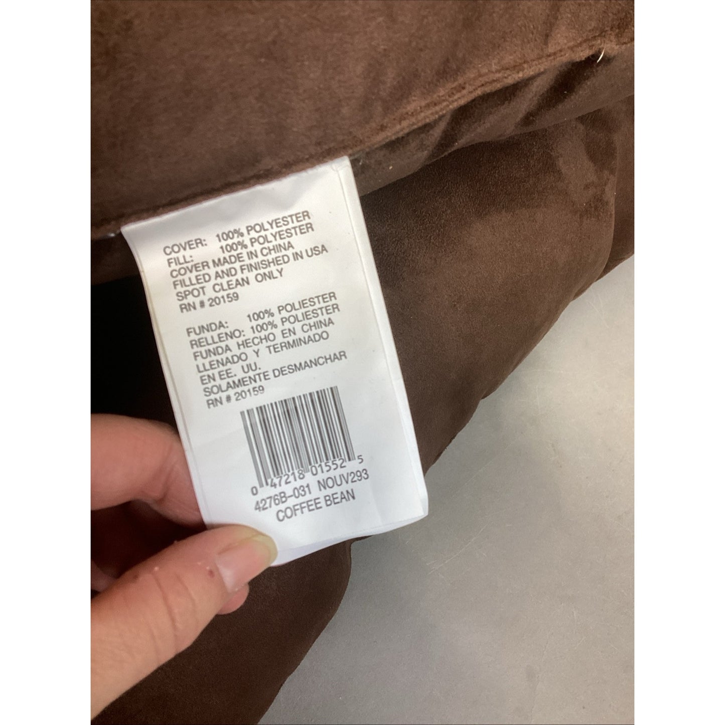 2 Large Plush Brown Suede Accent Pillows & 1 Spencer Feather Filled Pillow