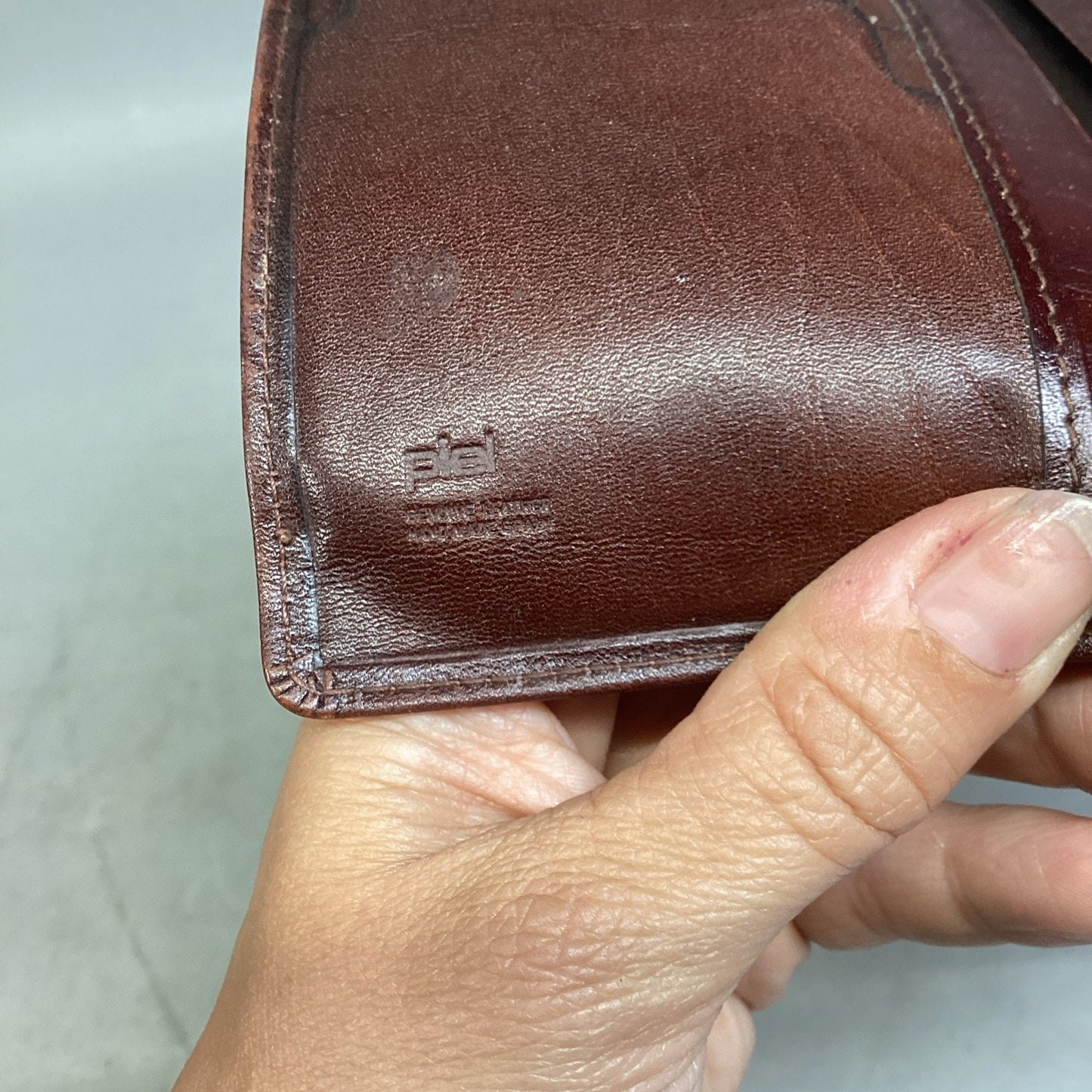 Set Of 2 Vintage Genuine Leather Wallets - Brown One Is Piel Brand