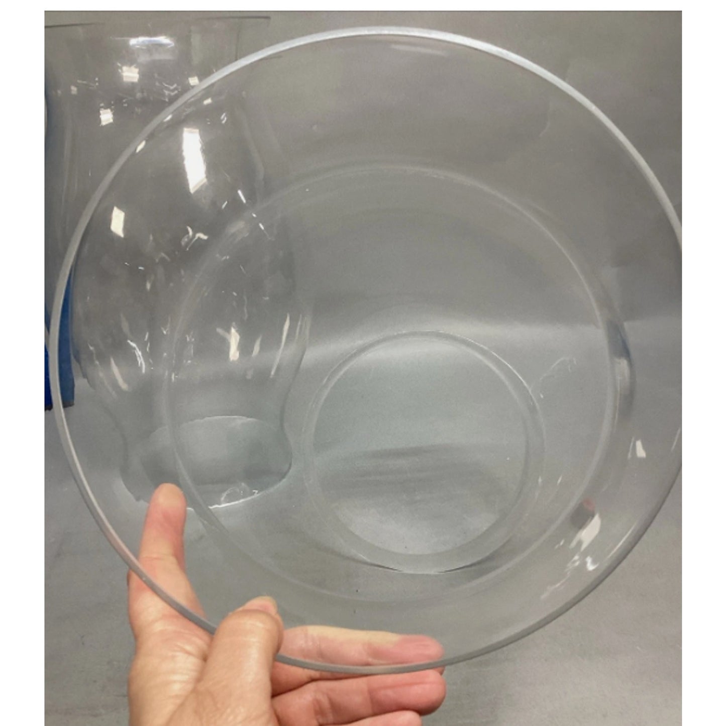 Vintage Large Hurricane Lamp Shade Clear Glass - 16.75"H
