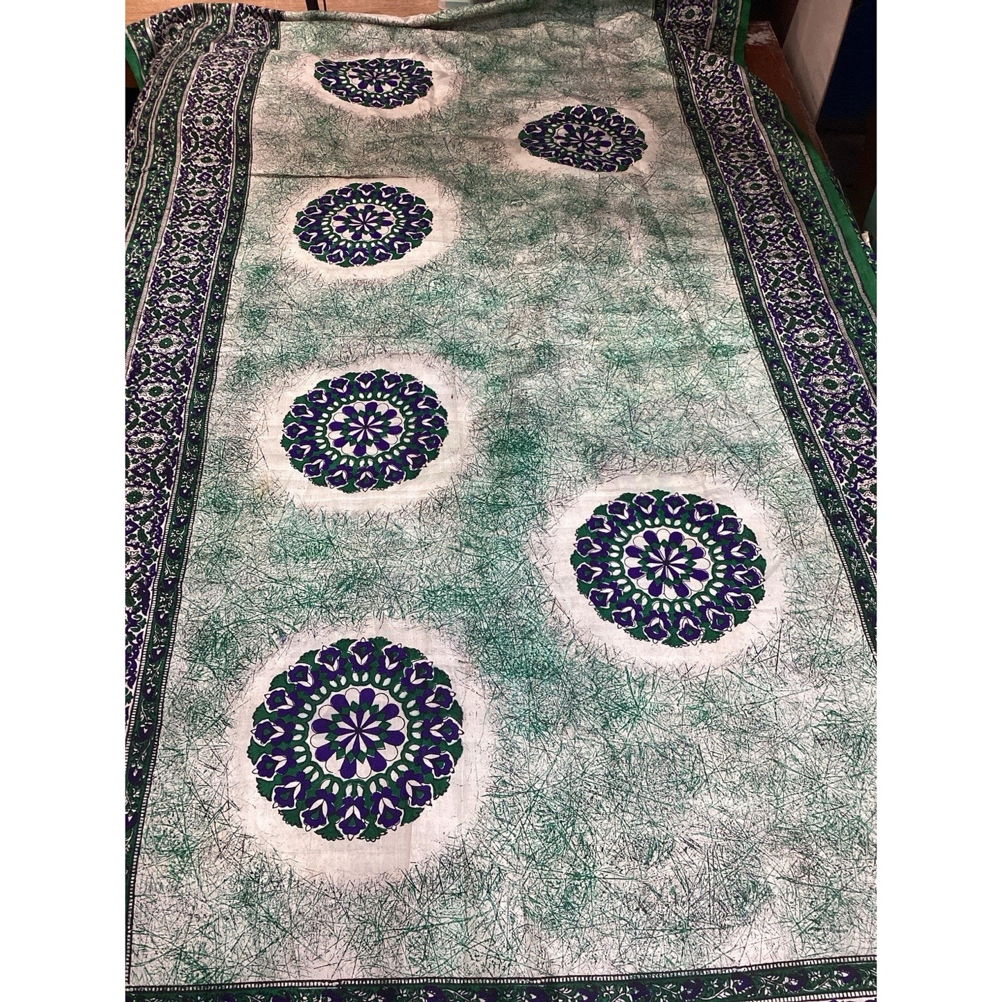 Vintage Silk Mandala Dupatta/Odhani Shawl - 200x45” - Pattern #10040