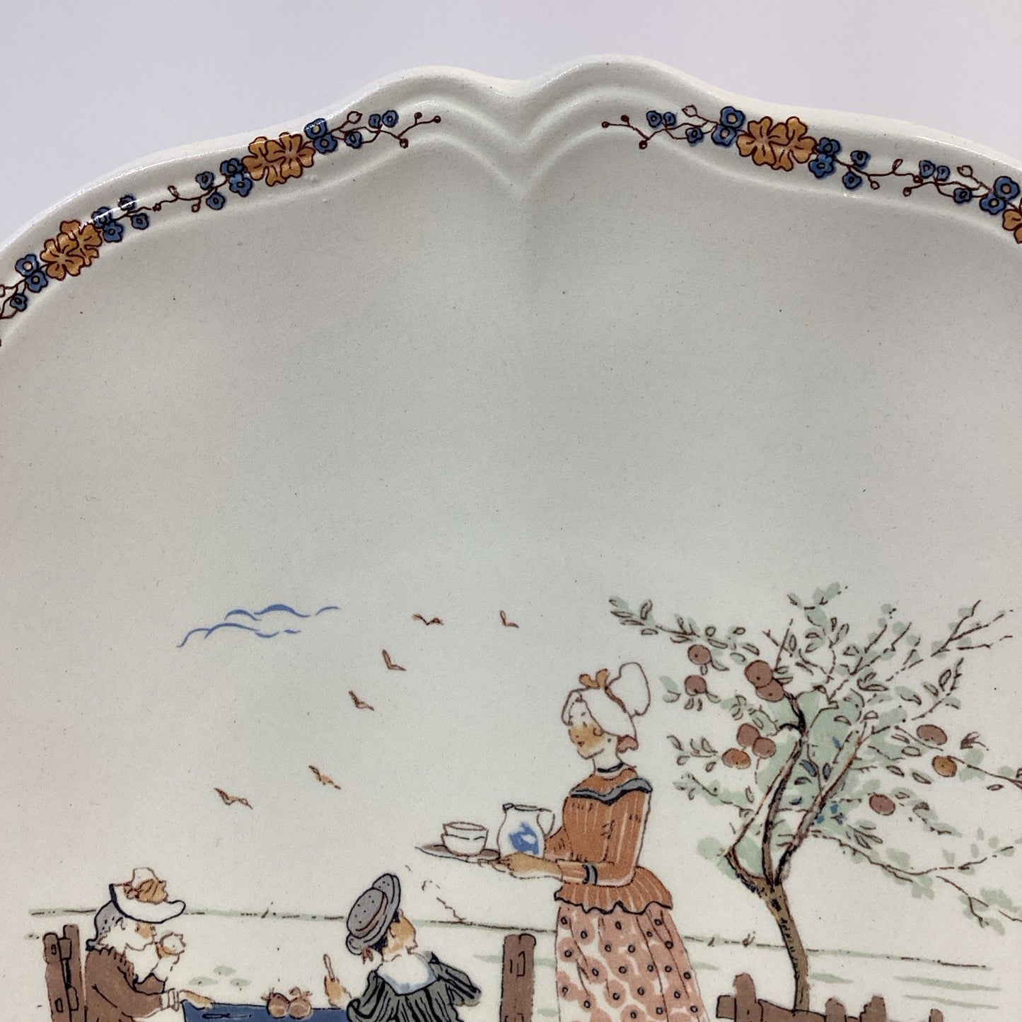 Sarreguemines Enfants Richard Rond Gebak/Taart Schaal- Round Cake Plate/Serving