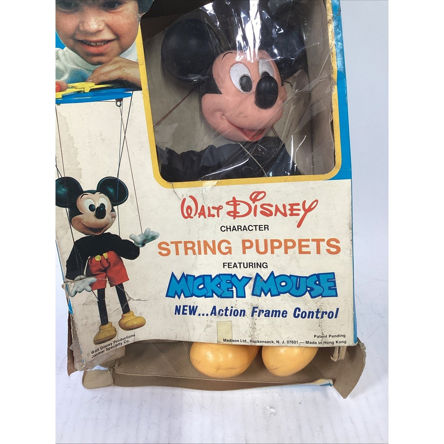 Walt Disney Mickey Mouse Marionette String Puppet - NOS - Damaged Box