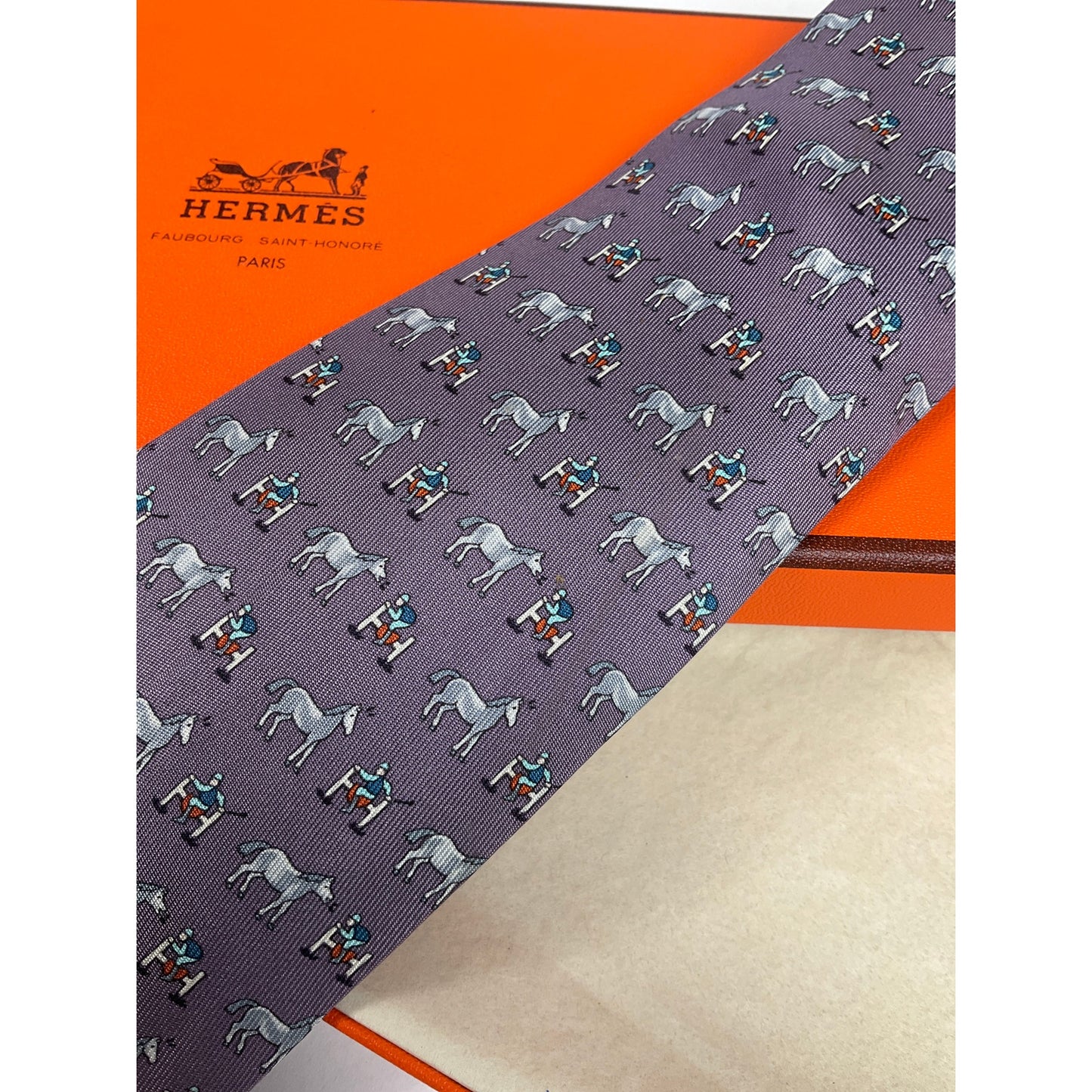 Men’s Hermès Horse Print Tie REF: 5474 FA | No Box