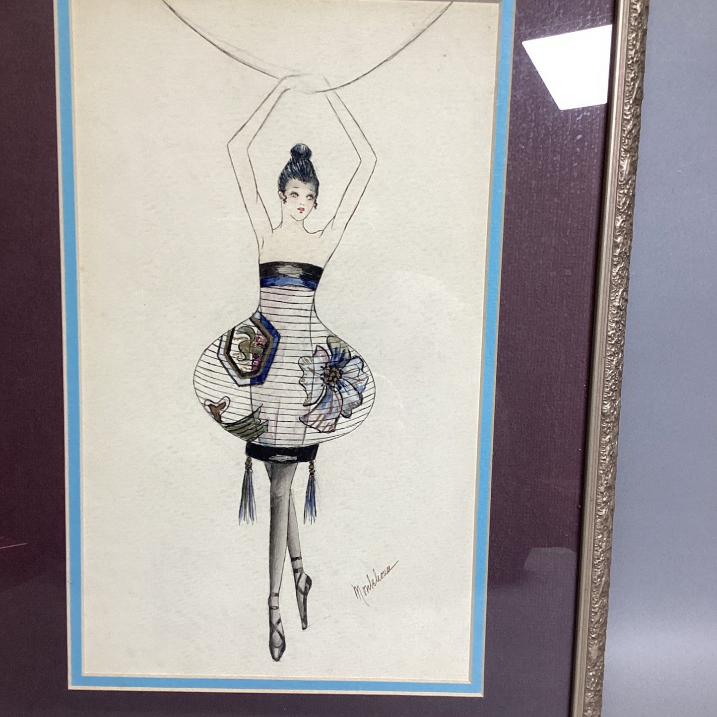 Ballerina Painting In Frame - 19.5x13.5”