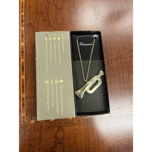 GEORG JENSEN Christmas Ornament Trumpet 24 carat gold plated In Box