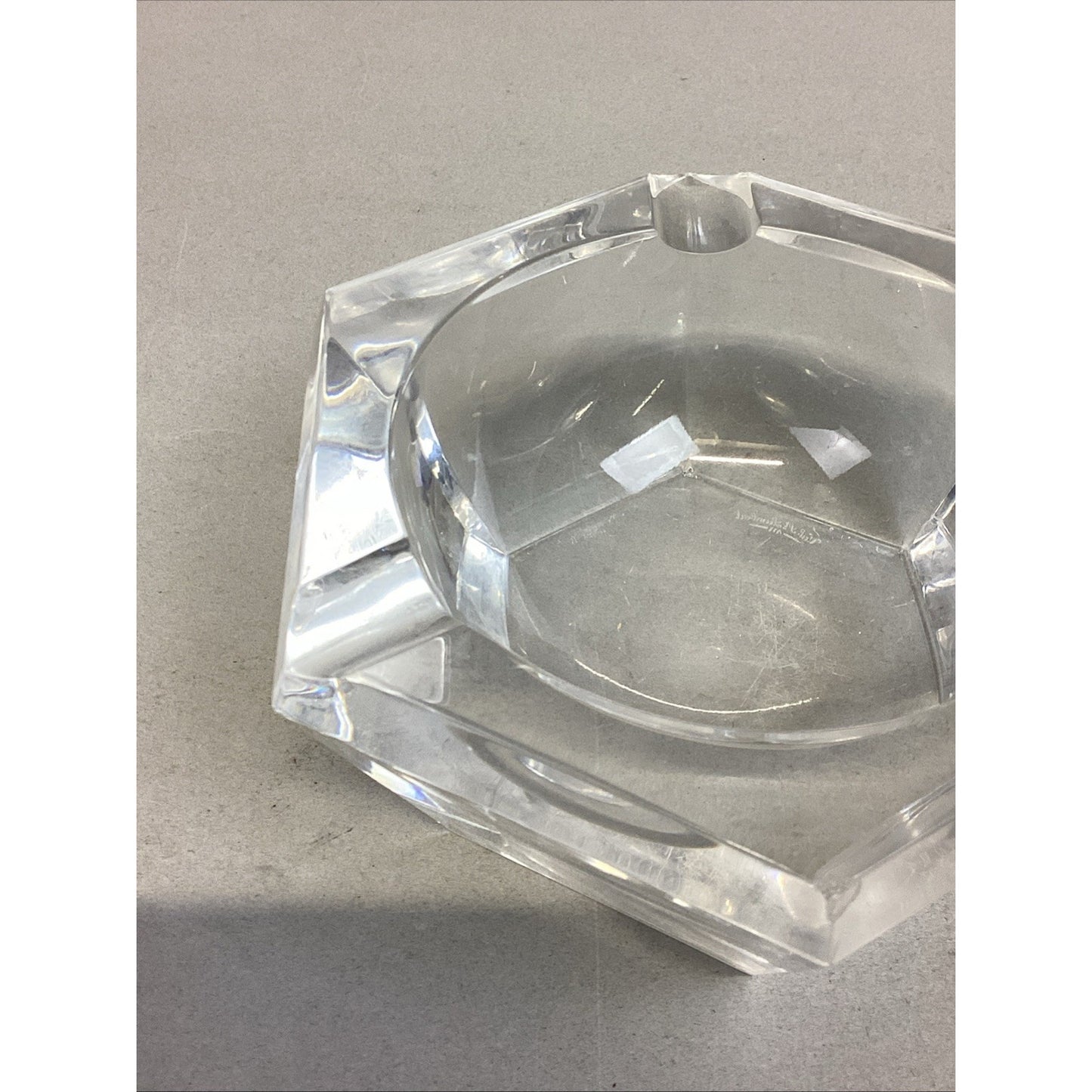 Vintage Signed Val St. LAmbert Vintage Crystal Cigar Ashtray