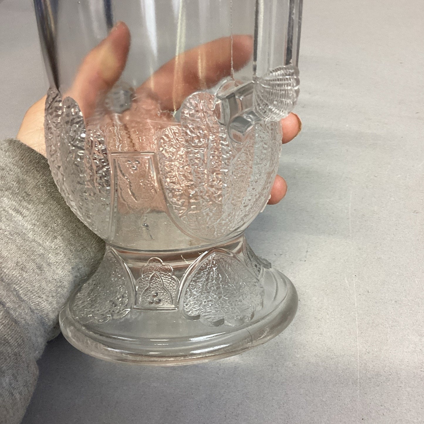 Antique 1880 EAPG Duncan & Sons Pressed Glass Shell & Tassel Spooner - 8”H