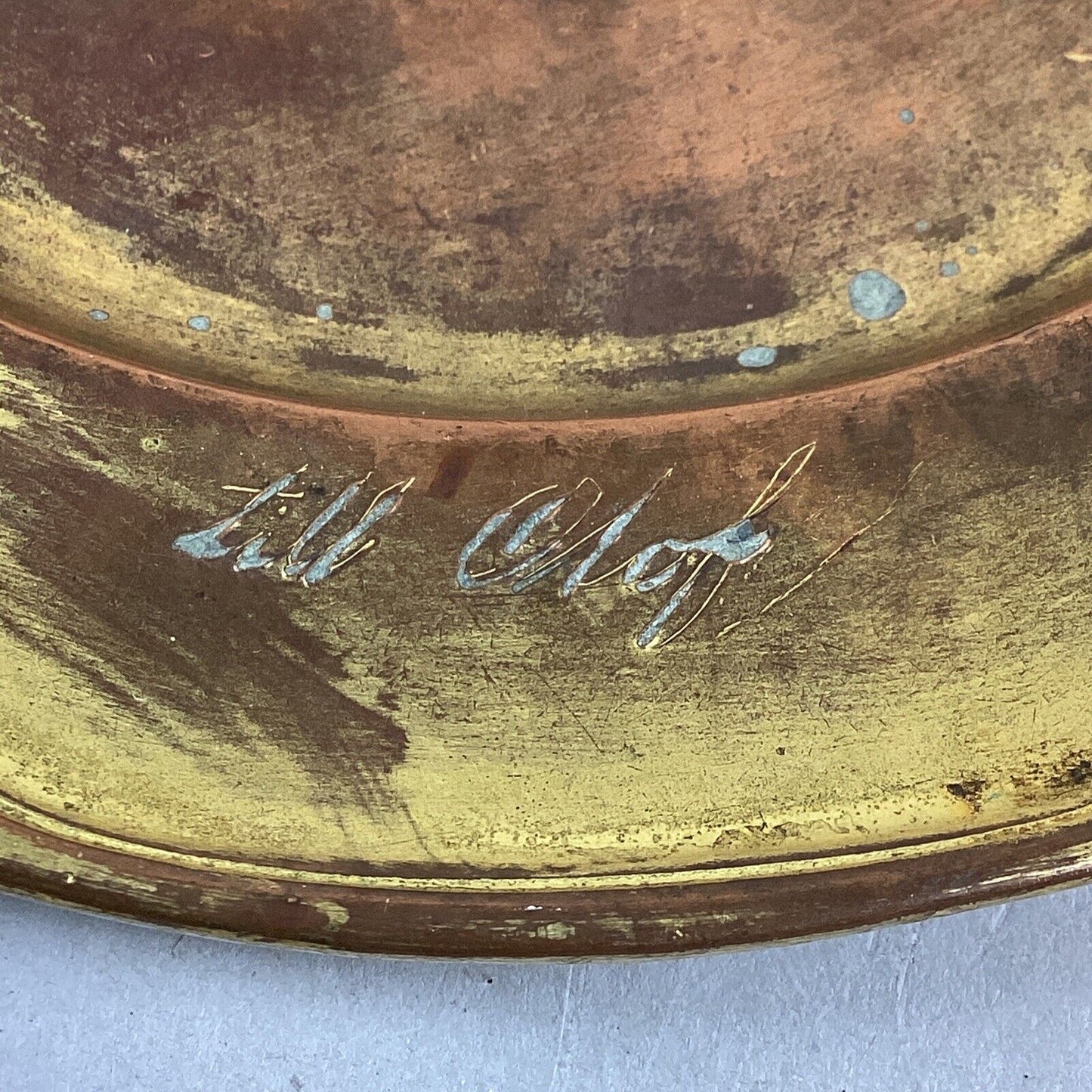 Antique 1904 Gold Colored Trinket Dish - 5.5”