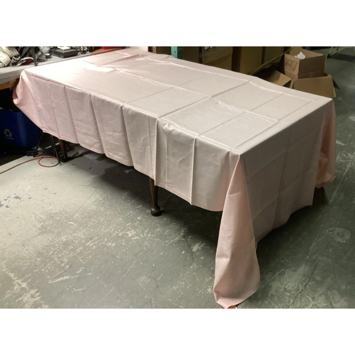 Set Of 2 Vintage Table Cloths - Olive Green (90x50”) And Light Pink (120x70”)