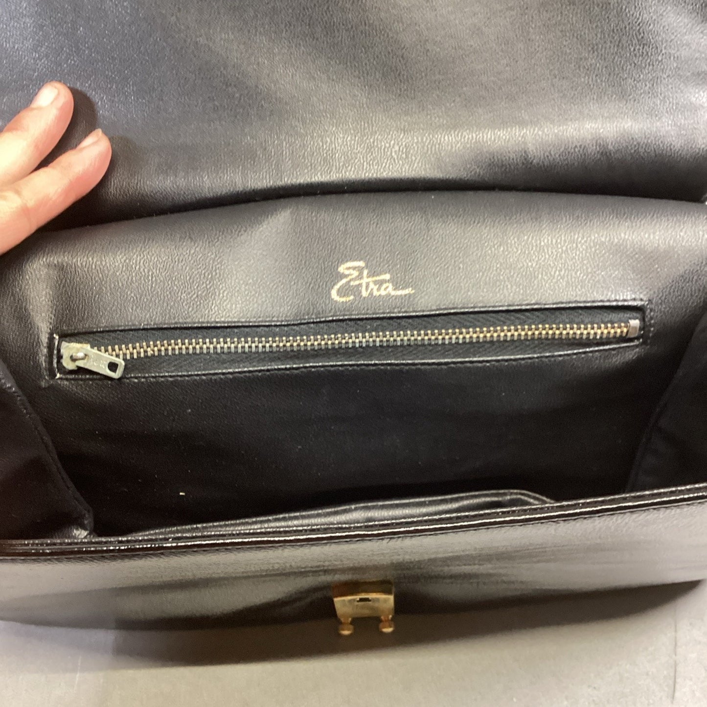 Etra Women’s Black Leather Purse Handbag Clutch