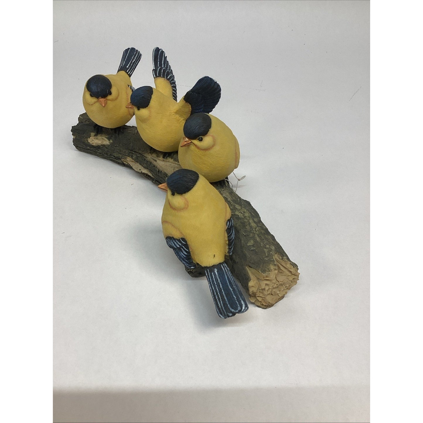 Tii Collections 4 Finch Birds On A Tree Branch Figurine Home Decor- Resin D2865